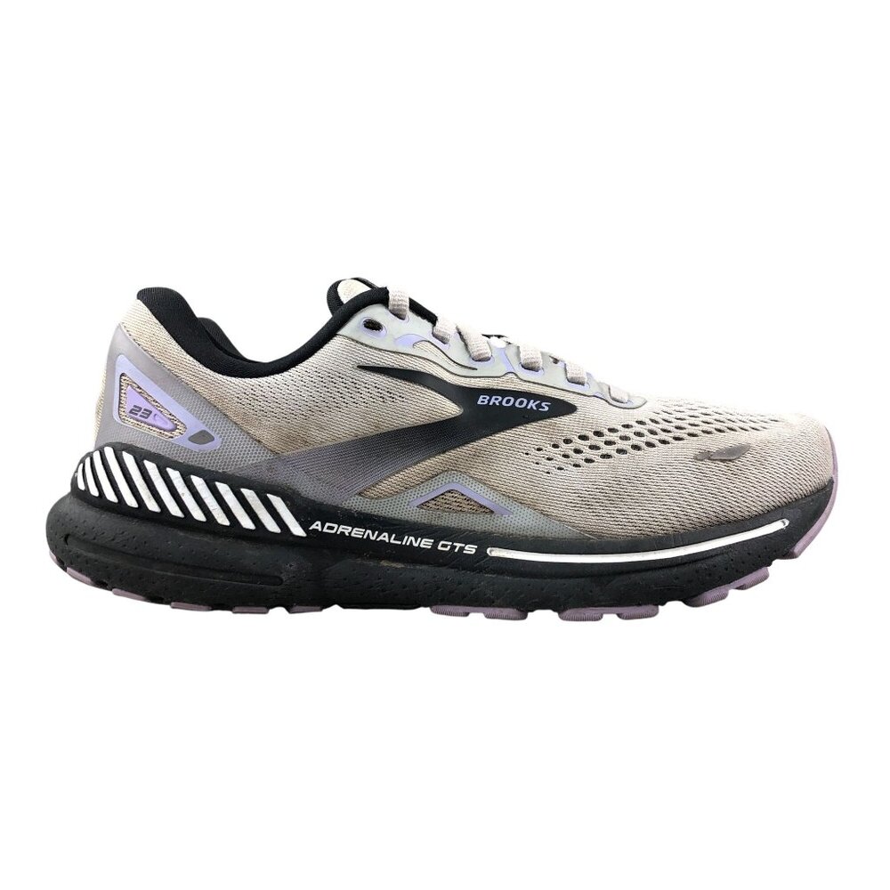 Brooks Women's Size 8 WIDE Adrenaline GTS 23 Grey Lace-Up Running Shoes 1203811